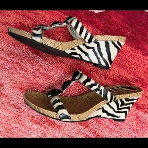Madeline Zebra Wedges - Women size 6.5